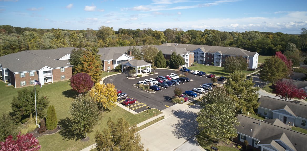 Asbury Village aerial view of community