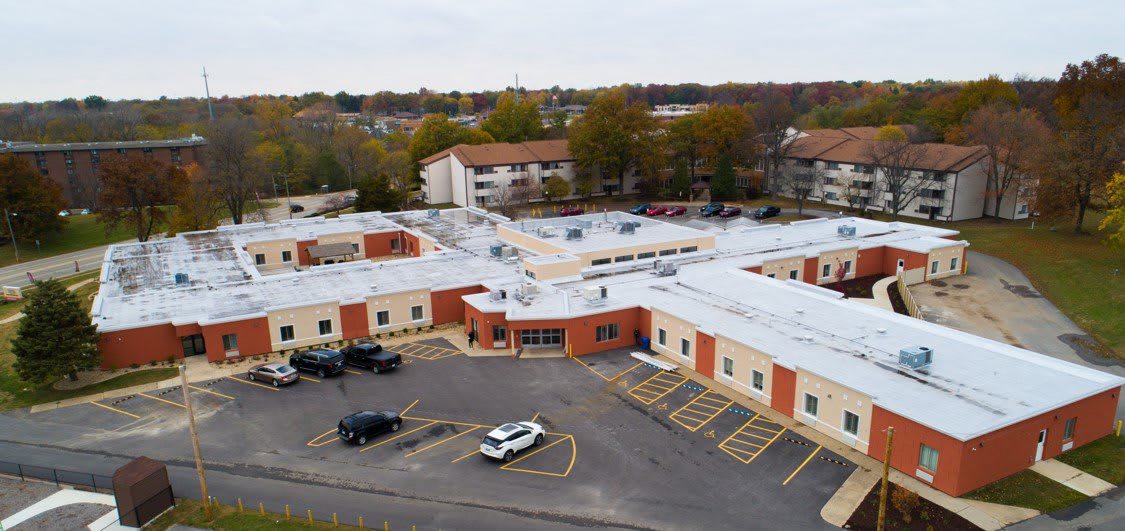The Carriages of Decatur aerial view of community