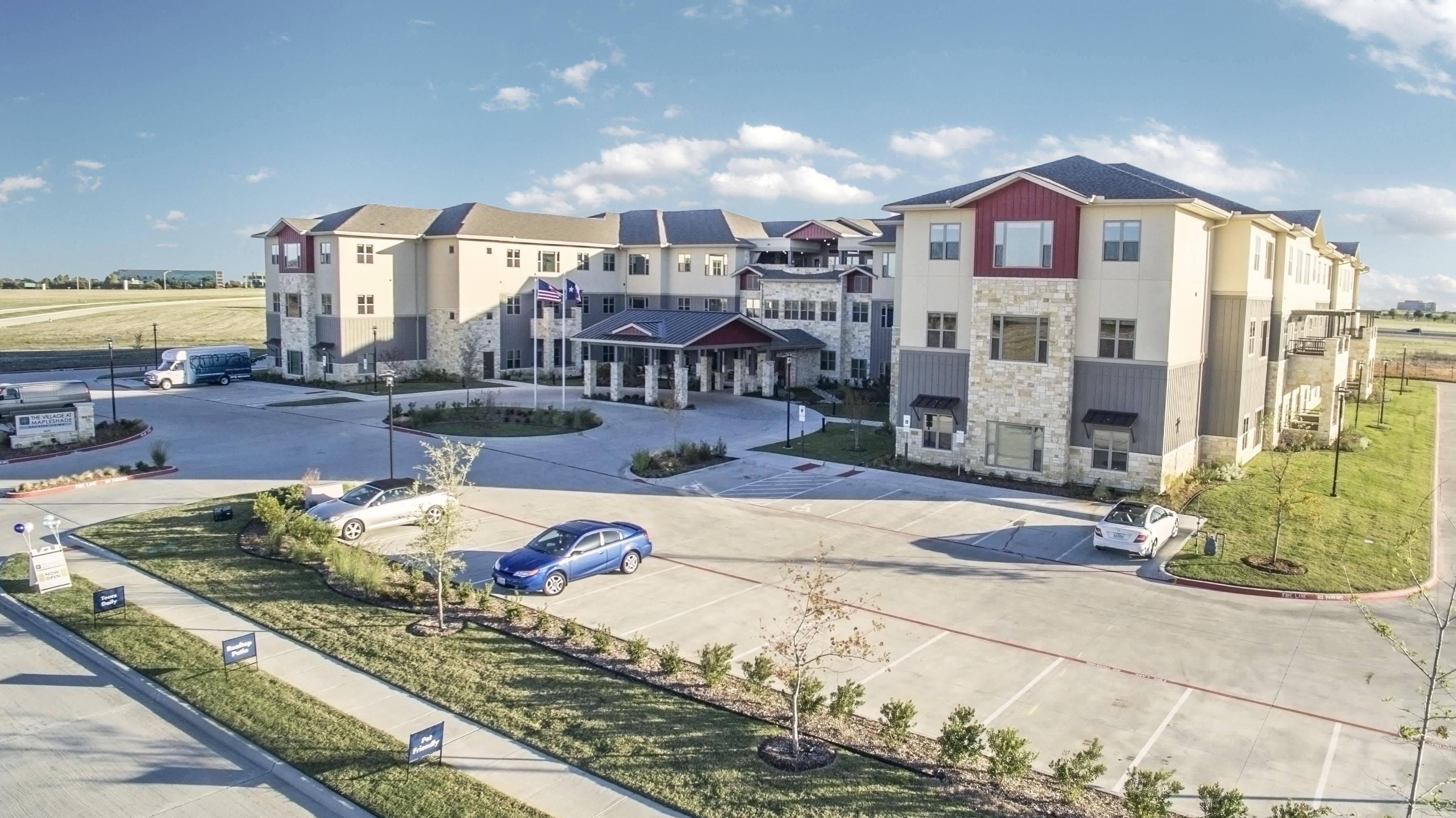 Village on the Park Plano aerial view of community