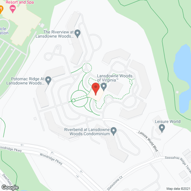 Lansdowne Woods of Virginia in google map