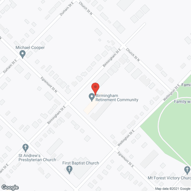 Birmingham Retirement Community in google map