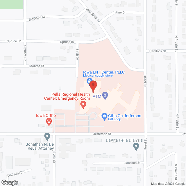 Pella Regional Health Ctr in google map