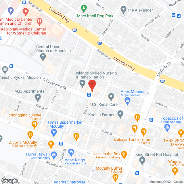 Oahu Care Facility in google map