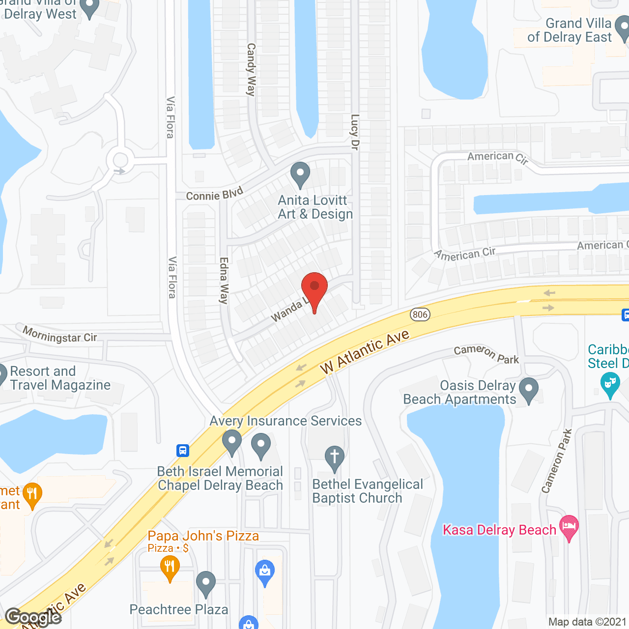 Delray Beach Senior Living in google map