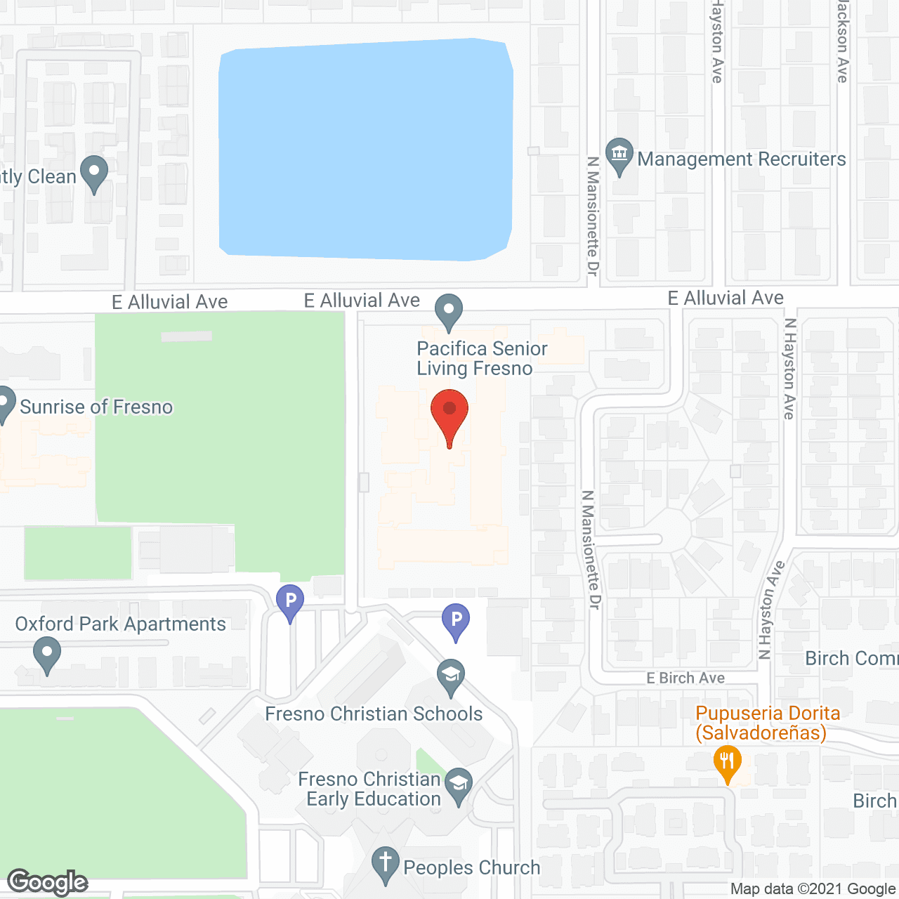 Pacifica Senior Living Fresno in google map