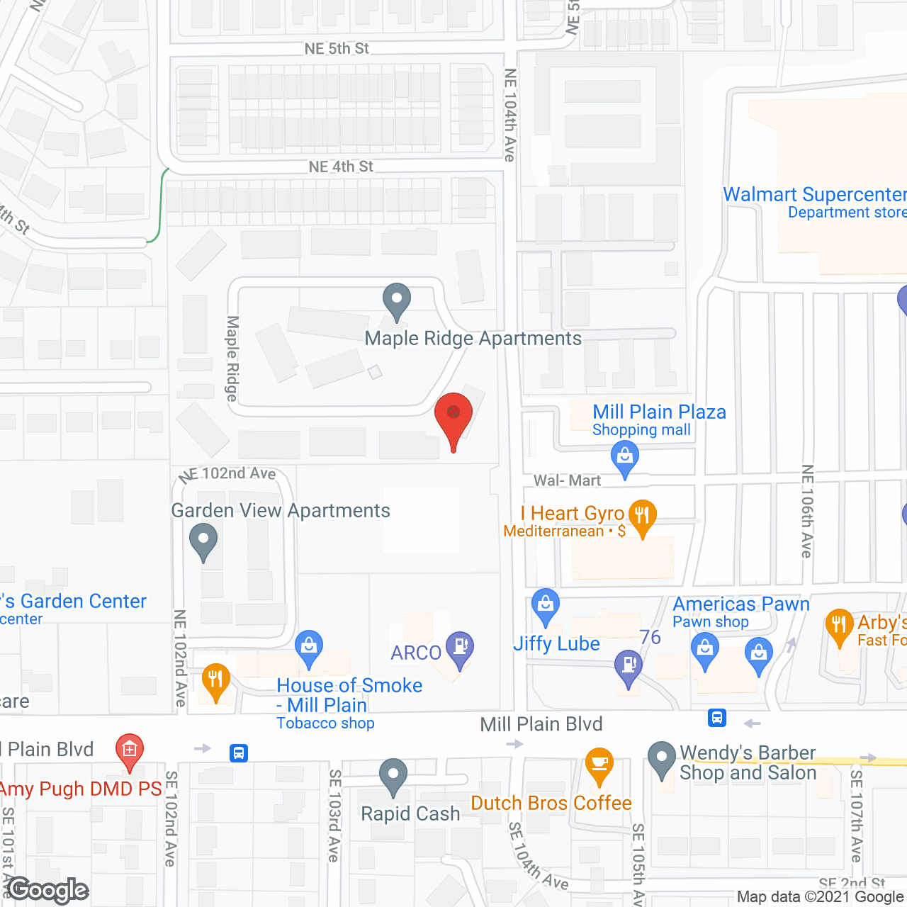 Evergreen Senior Living in google map