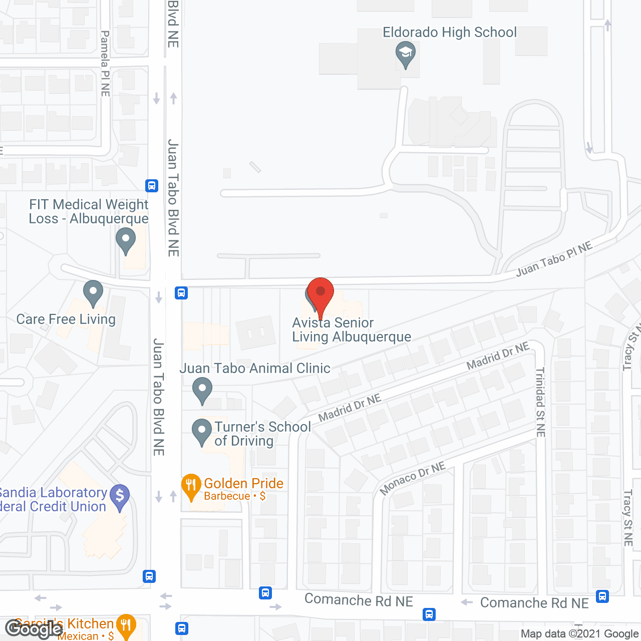 Avista Albuquerque in google map