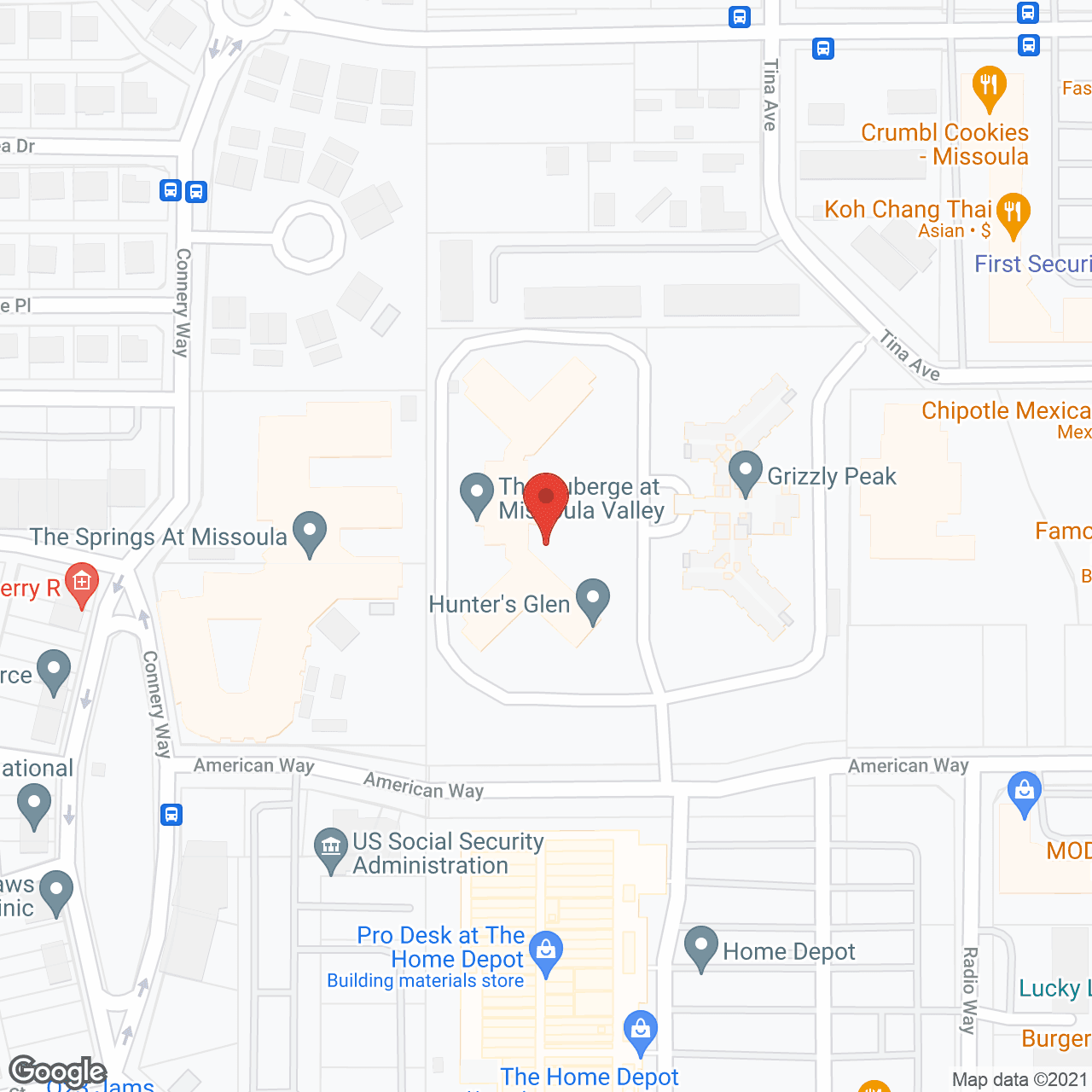 Missoula Valley Senior Living in google map