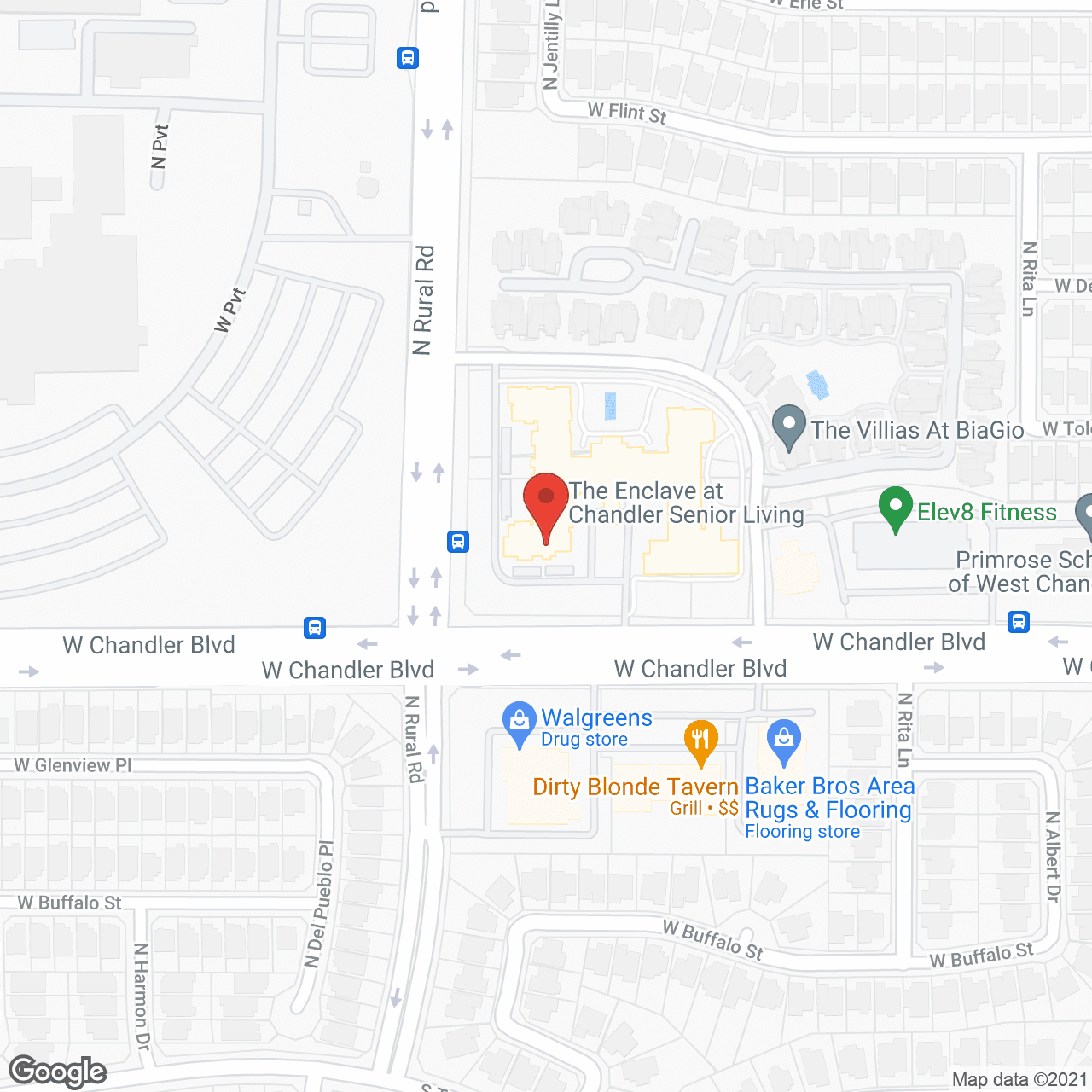 The Enclave at Chandler Senior Living in google map