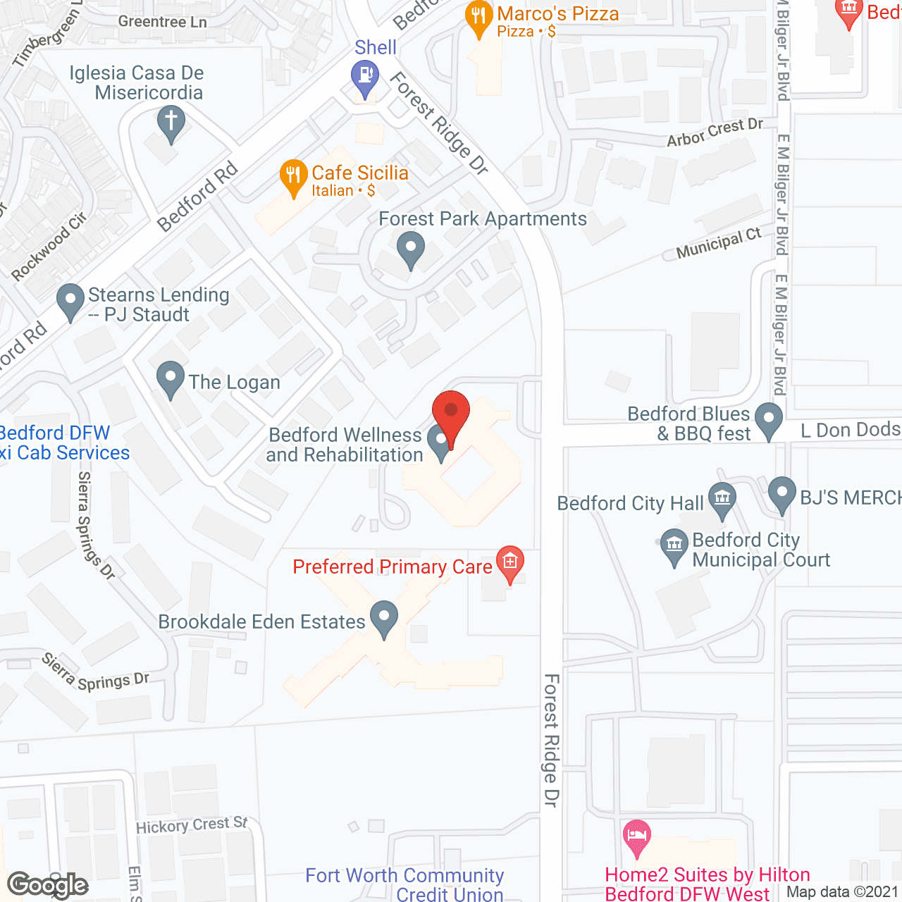 Bedford Wellness in google map