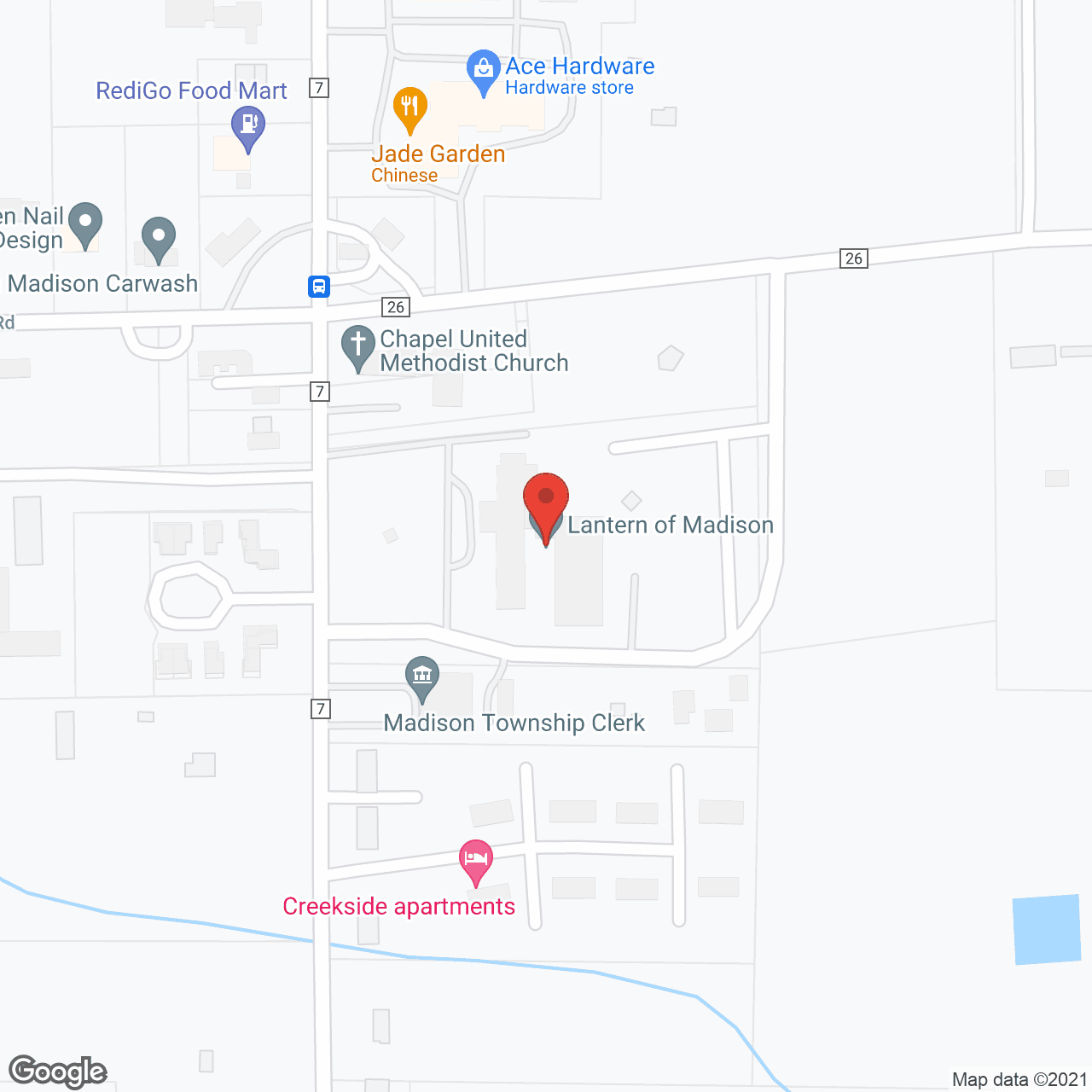 Meadow Falls of Madison in google map