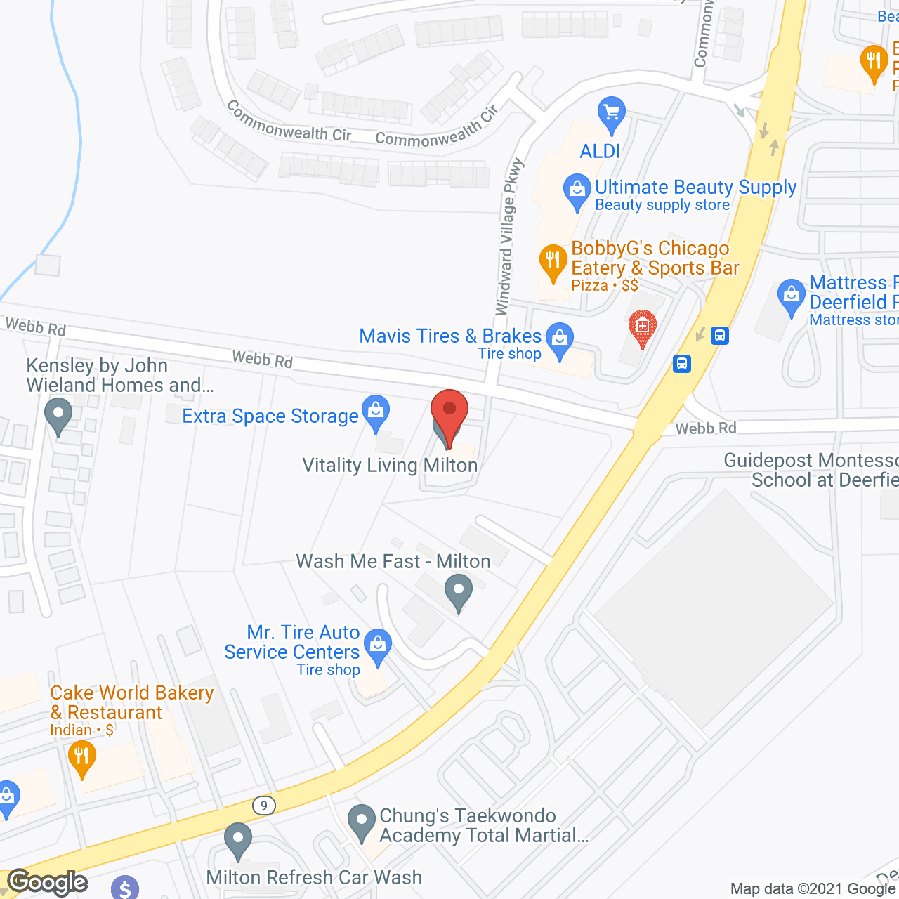 Vitality Living Milton in google map