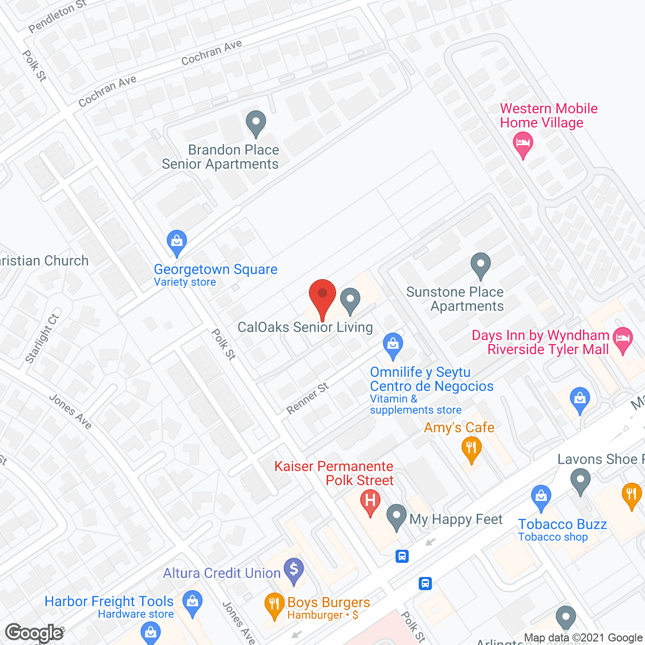 CalOaks Senior Living in google map