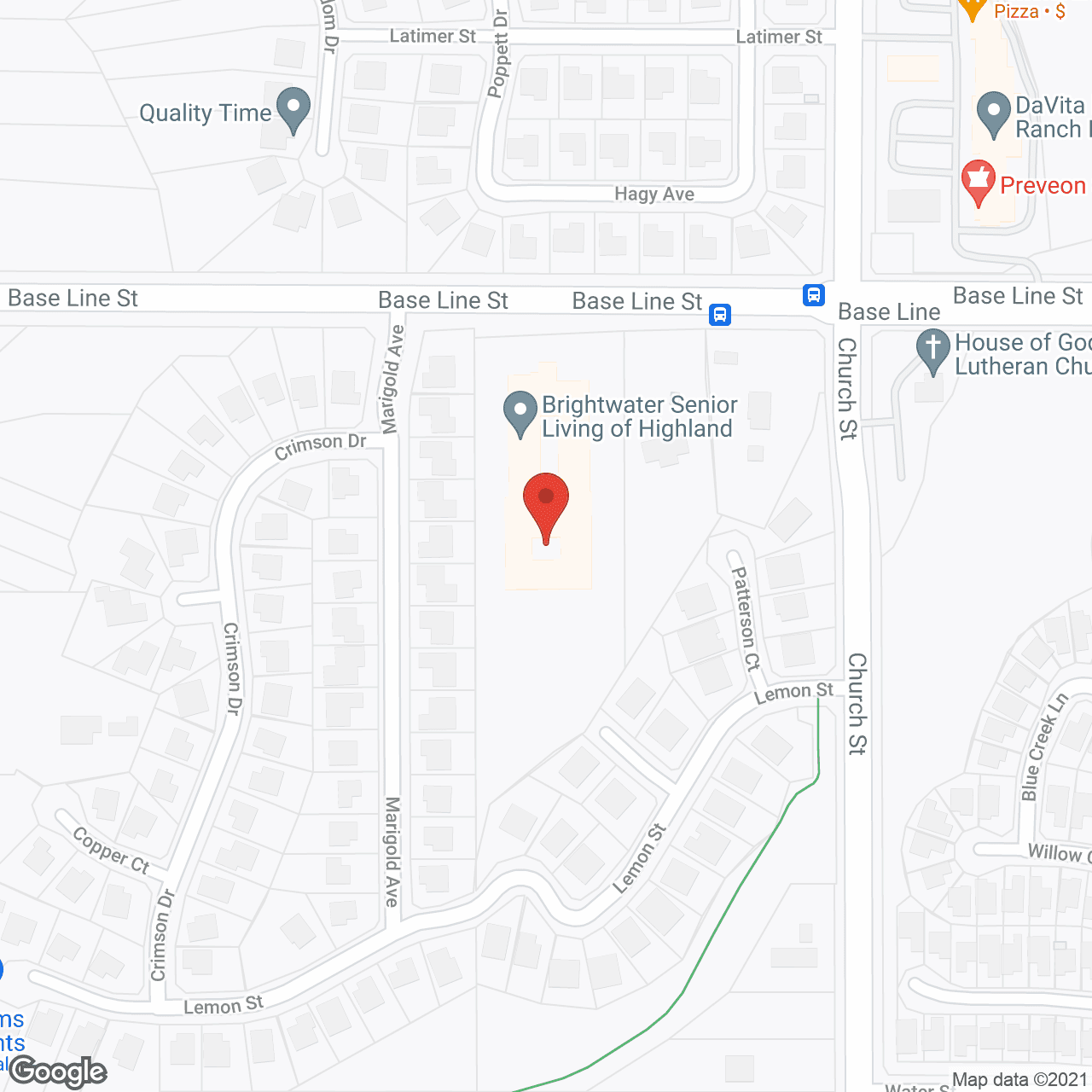 Brightwater Senior Living of Highland in google map