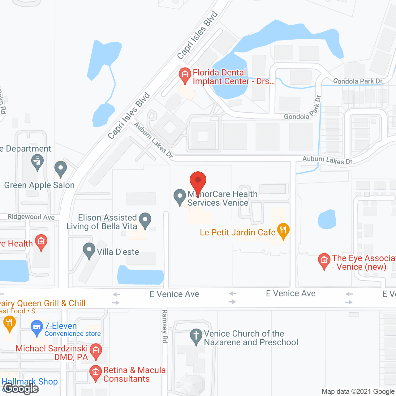 ProMedica ManorCare Venice in google map