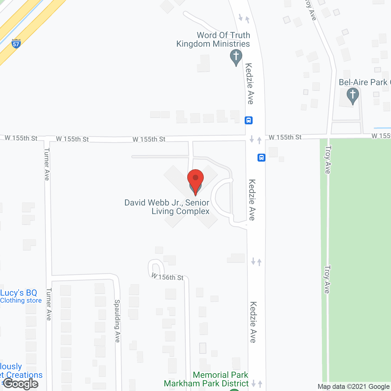 David Webb Jr.  Senior Living in google map