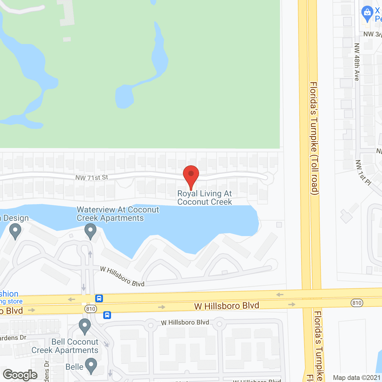 Royal Living at Coconut Creek in google map