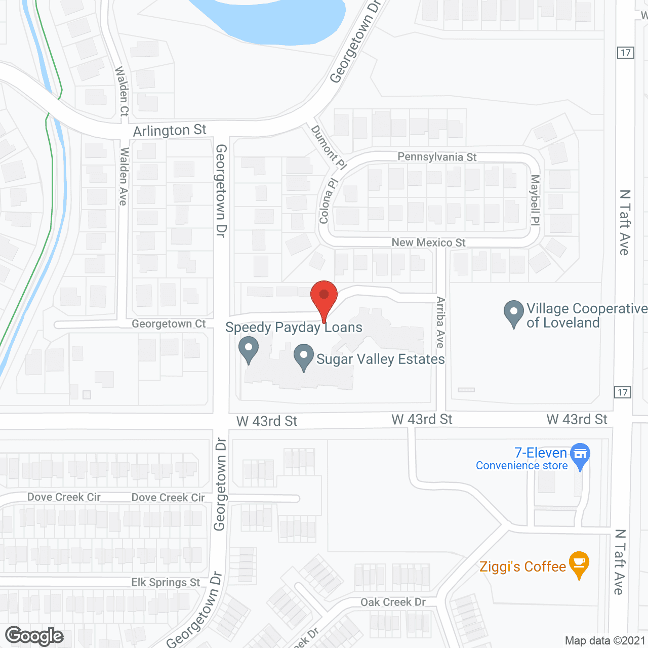 Sugar Valley Estates in google map