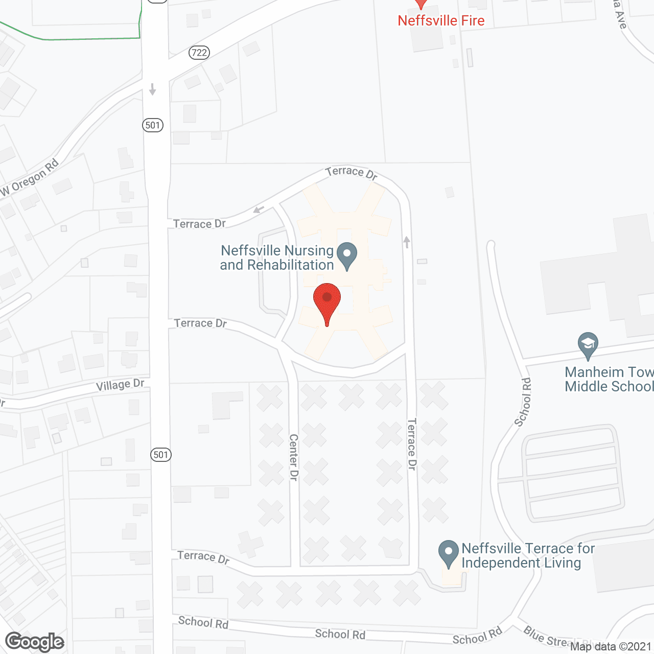 Neffsville Nursing and Rehabilitation in google map