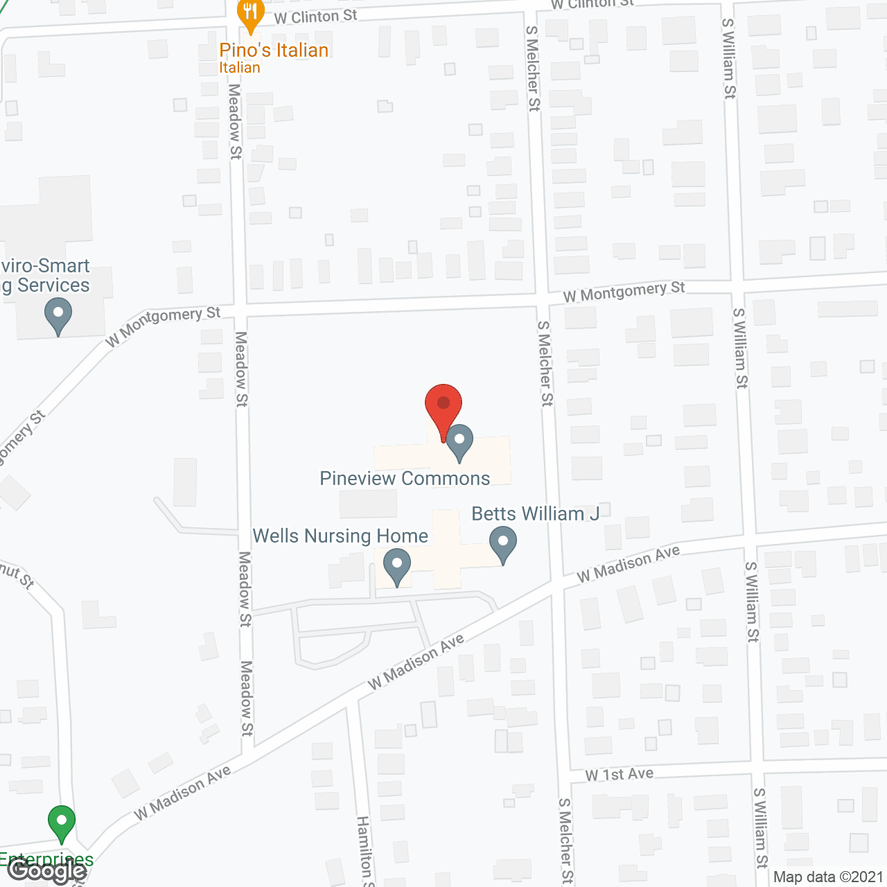 Pineview Commons in google map
