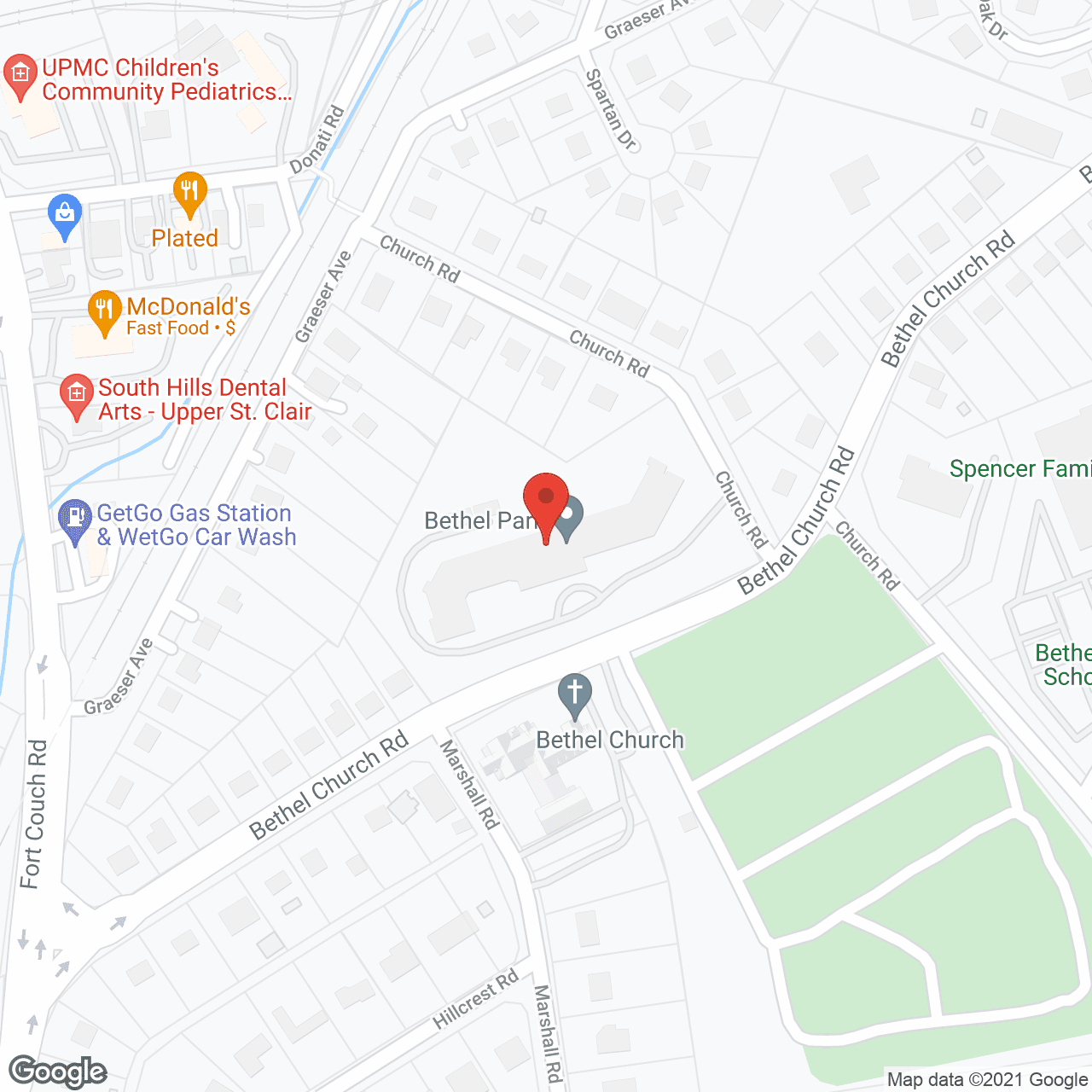 Bethel Park in google map