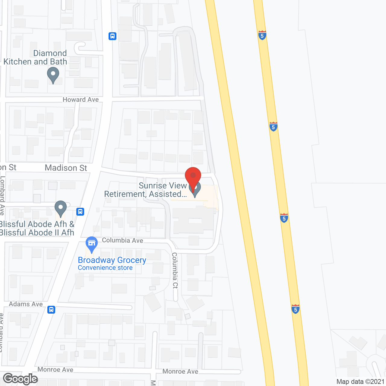 Madison Post Acute and Manor in google map