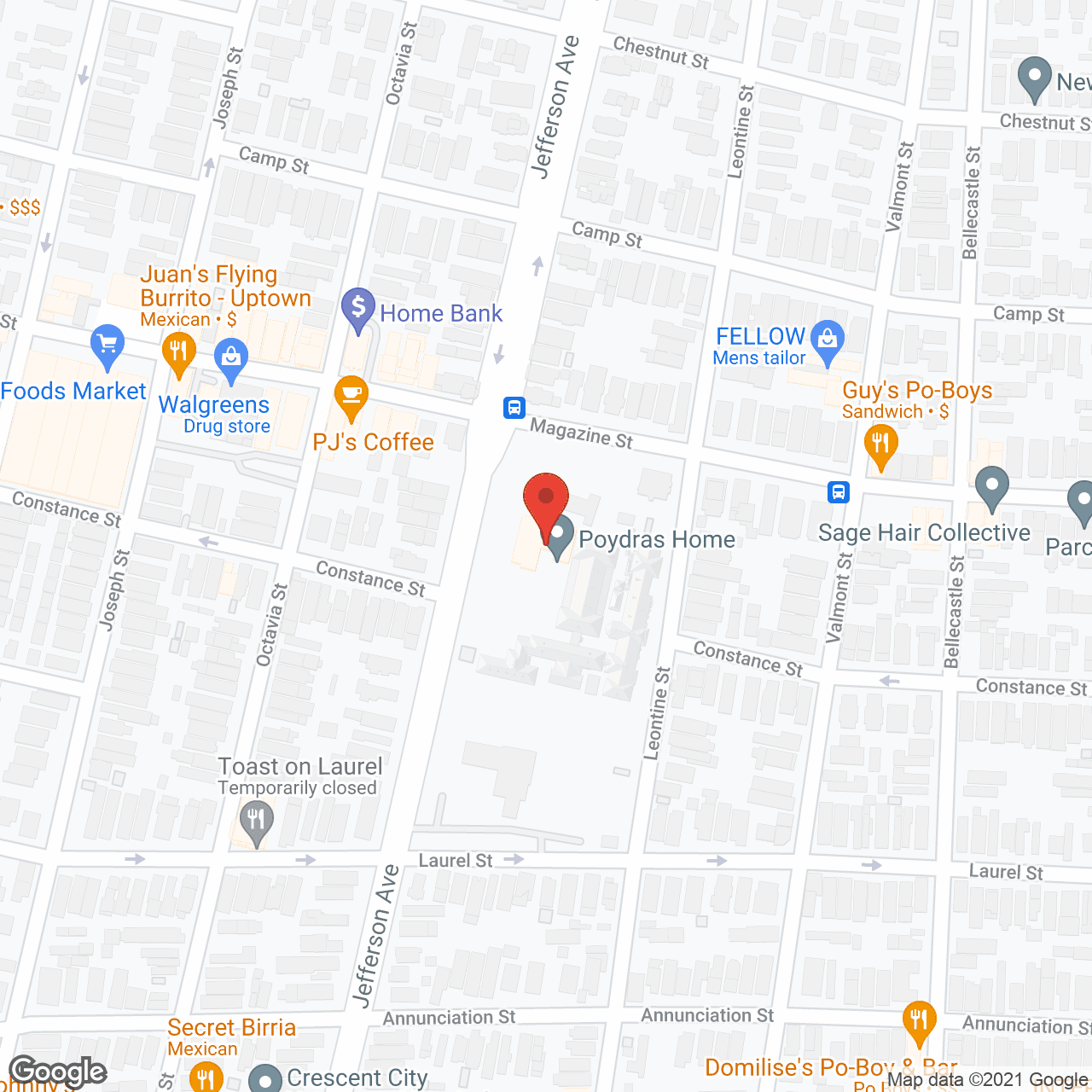 Poydras Home For Elderly in google map