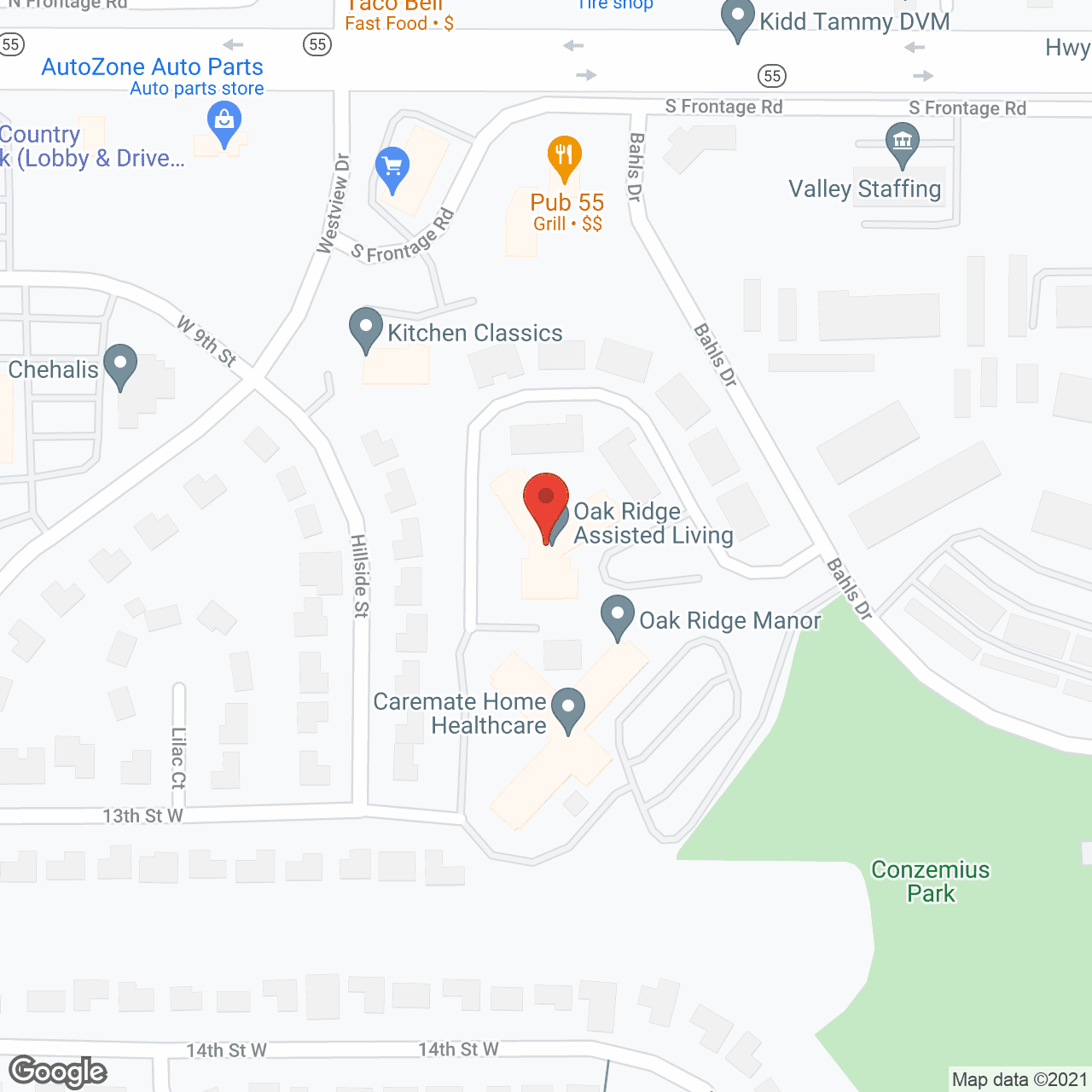 Oak Ridge Assisted Living in google map