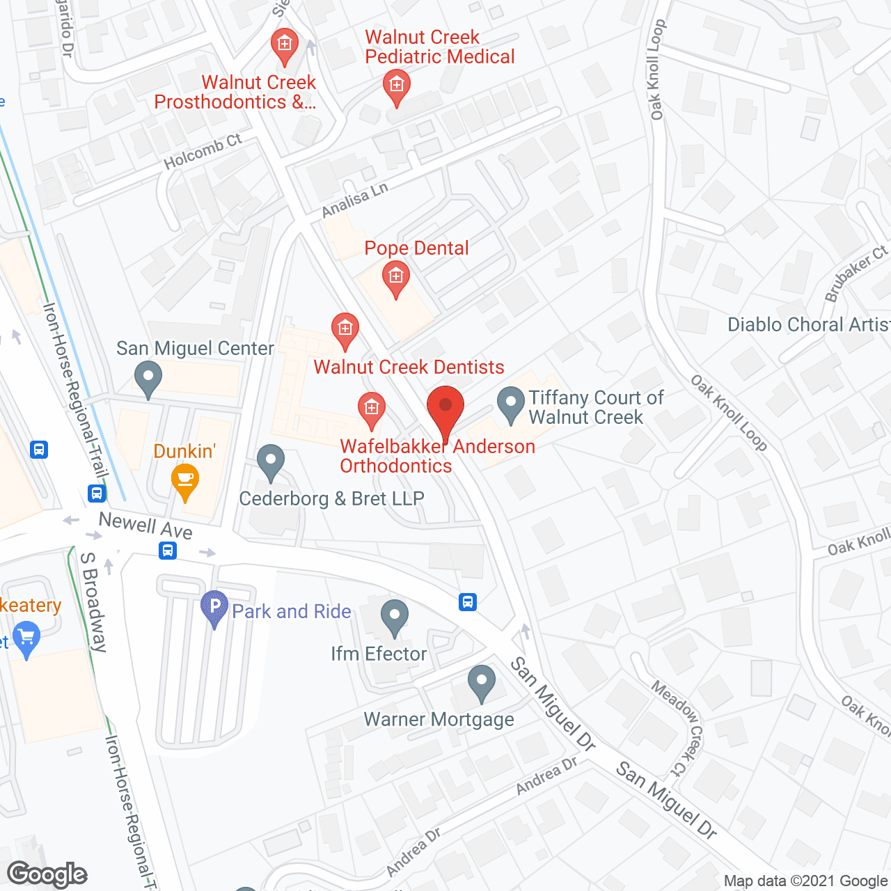 Tiffany Court Walnut Creek in google map