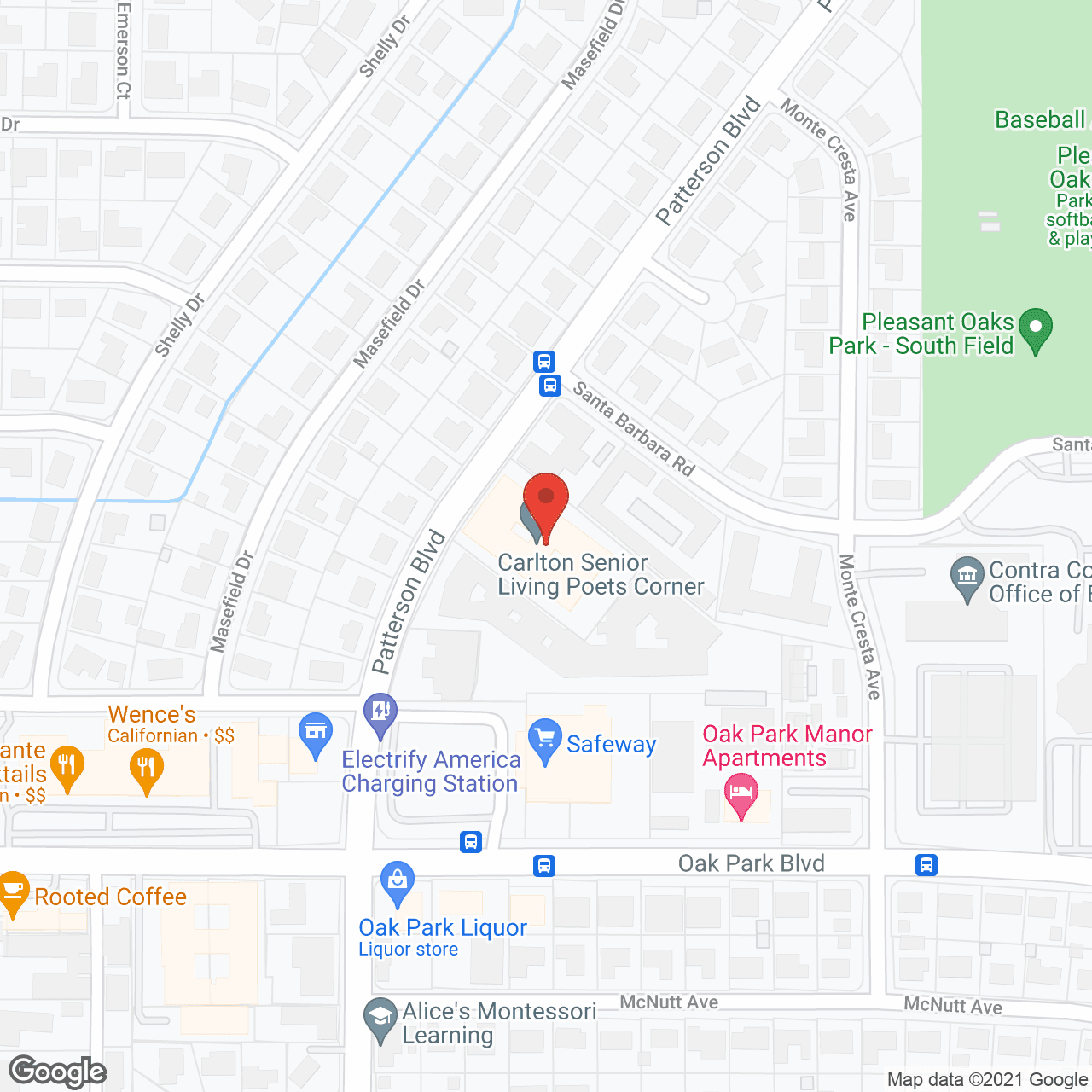 Carlton Senior Living Poets Corner in google map