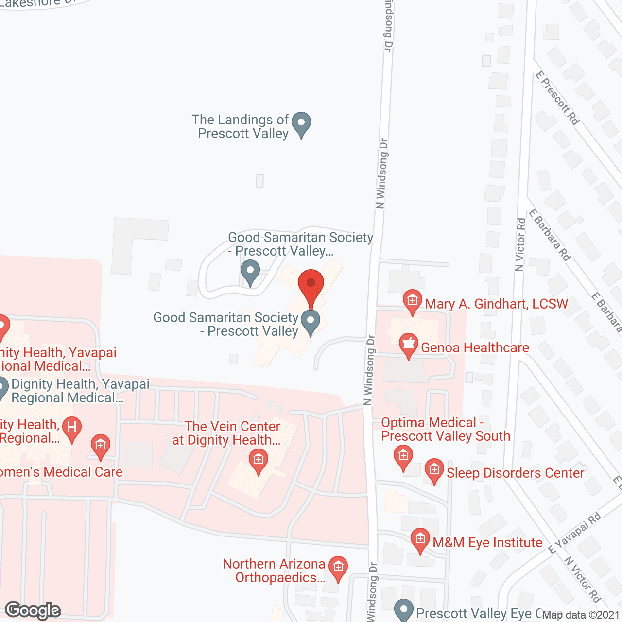 Prescott Valley Windsong Independent Living in google map